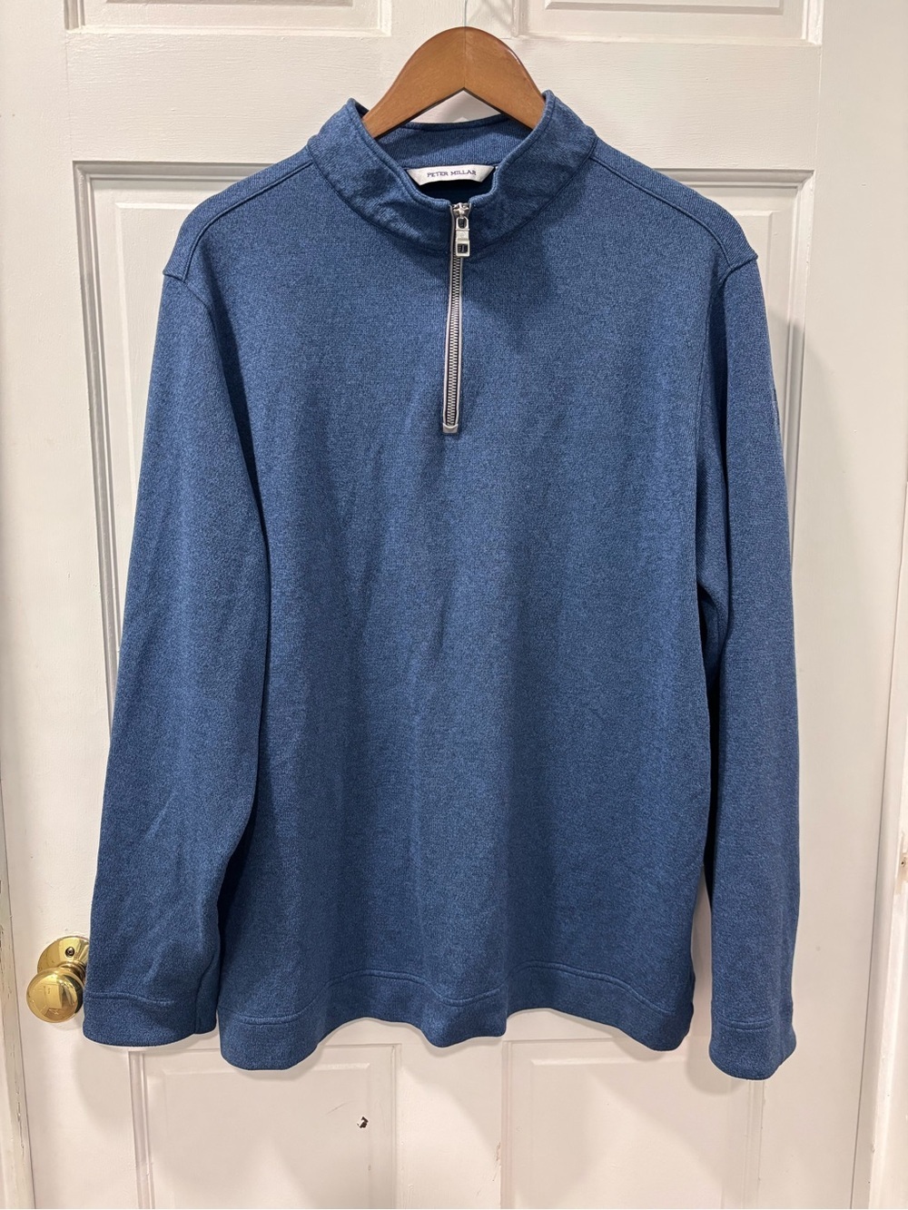Peter Miller Men’s 1/4 Sweater Size XL Blue Performance Golf Pullover CC Logo
